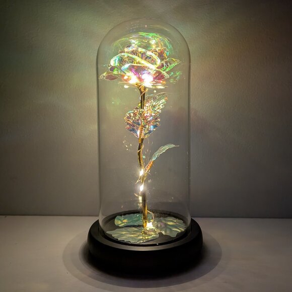 Other - Artificial Flower Rose in Transparent Dome with LED Light